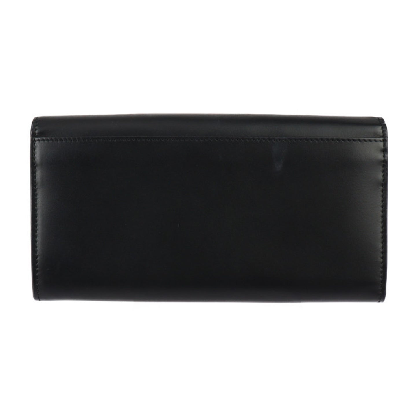 FENDI Continental Wallet Long 7M0264 Calf Leather Black Silver Hardware Logo