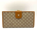Celine Triomphe Pattern Long Wallet Beige x Brown CELINE Ladies