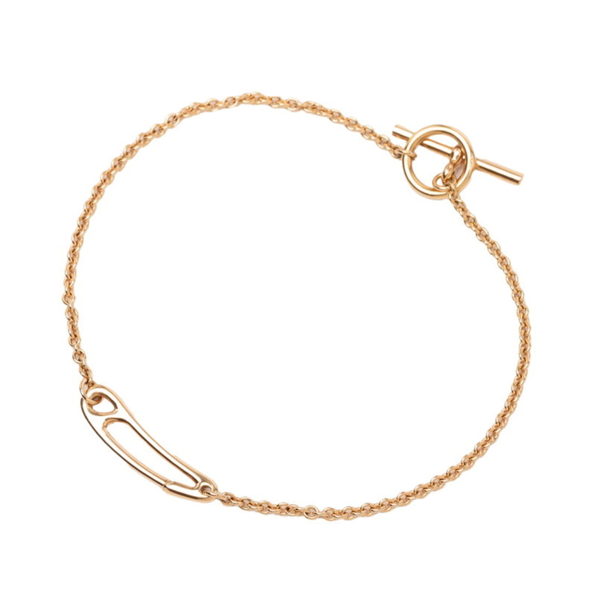Hermes Chaine d'Ancre Mini Punk ST Bracelet 18KPG Pink Gold 750 Women's HERMES — Like New