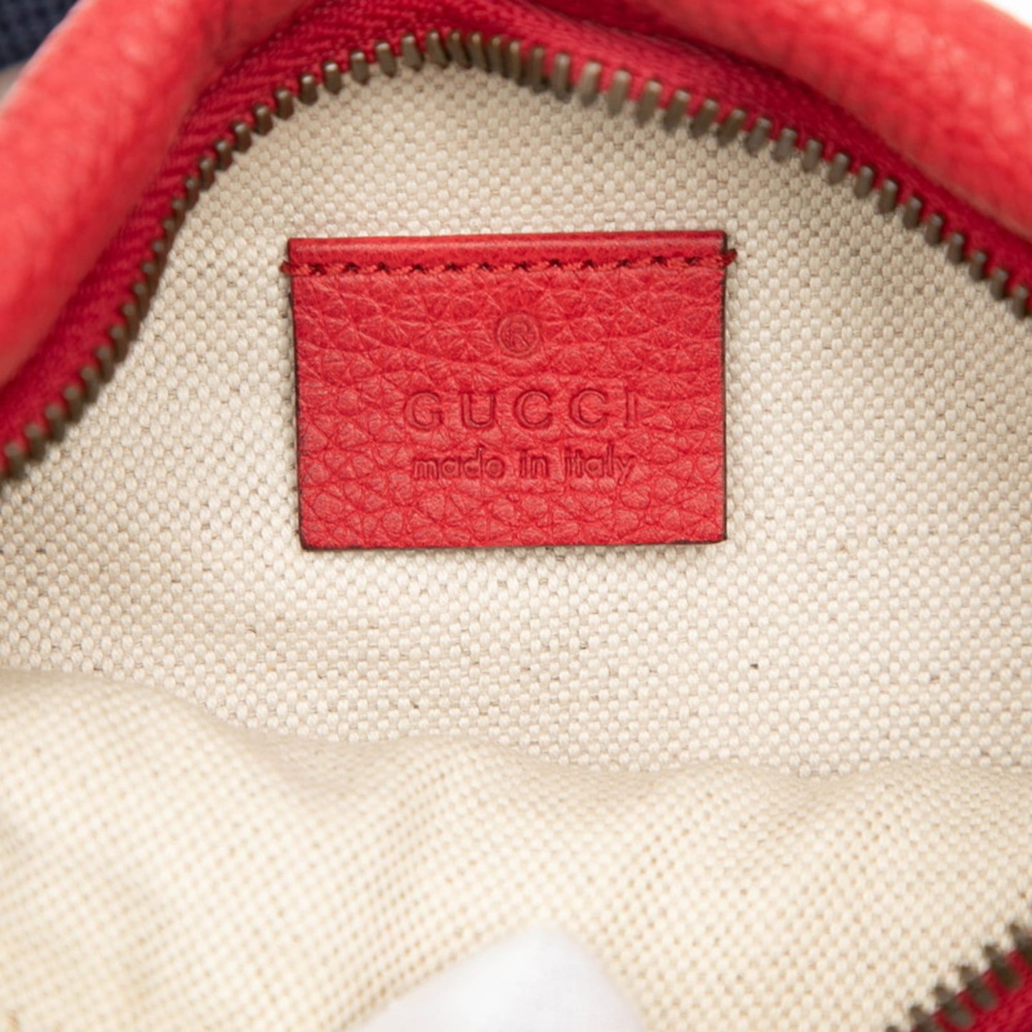 Gucci logo body bag/waist bag 527792 red leather women's GUCCI