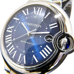 Cartier Ballon Bleu de automatic watch, total weight 119.4g, stainless steel, blue dial, WSBB0061 — Very Good