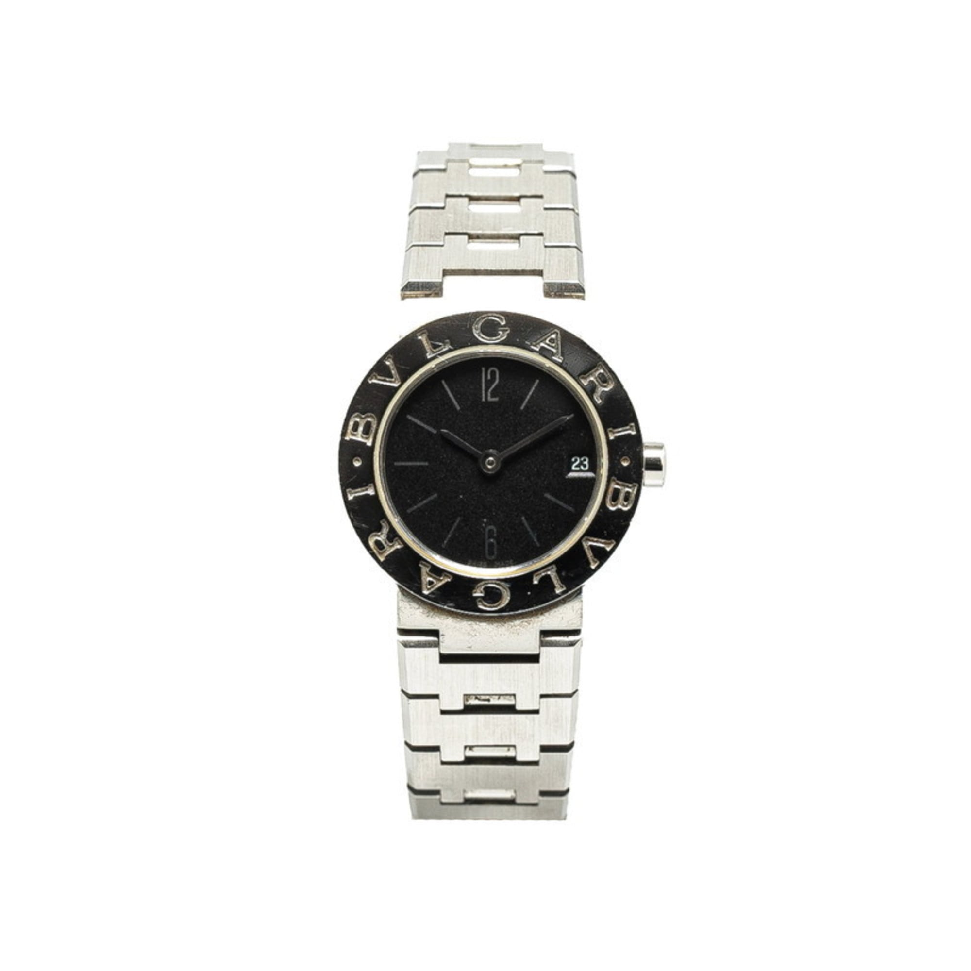BVLGARI Watch BB23SS Quartz Black Dial Stainless Steel Women's — Good