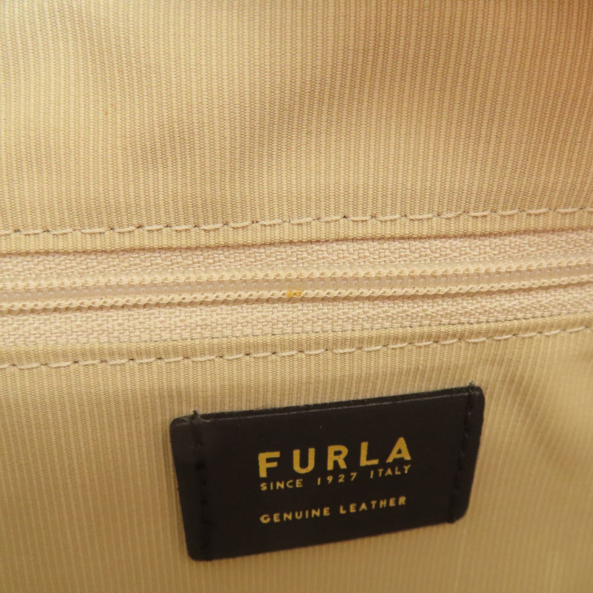 Furla Arch Logo Shoulder Bag Leather Women's