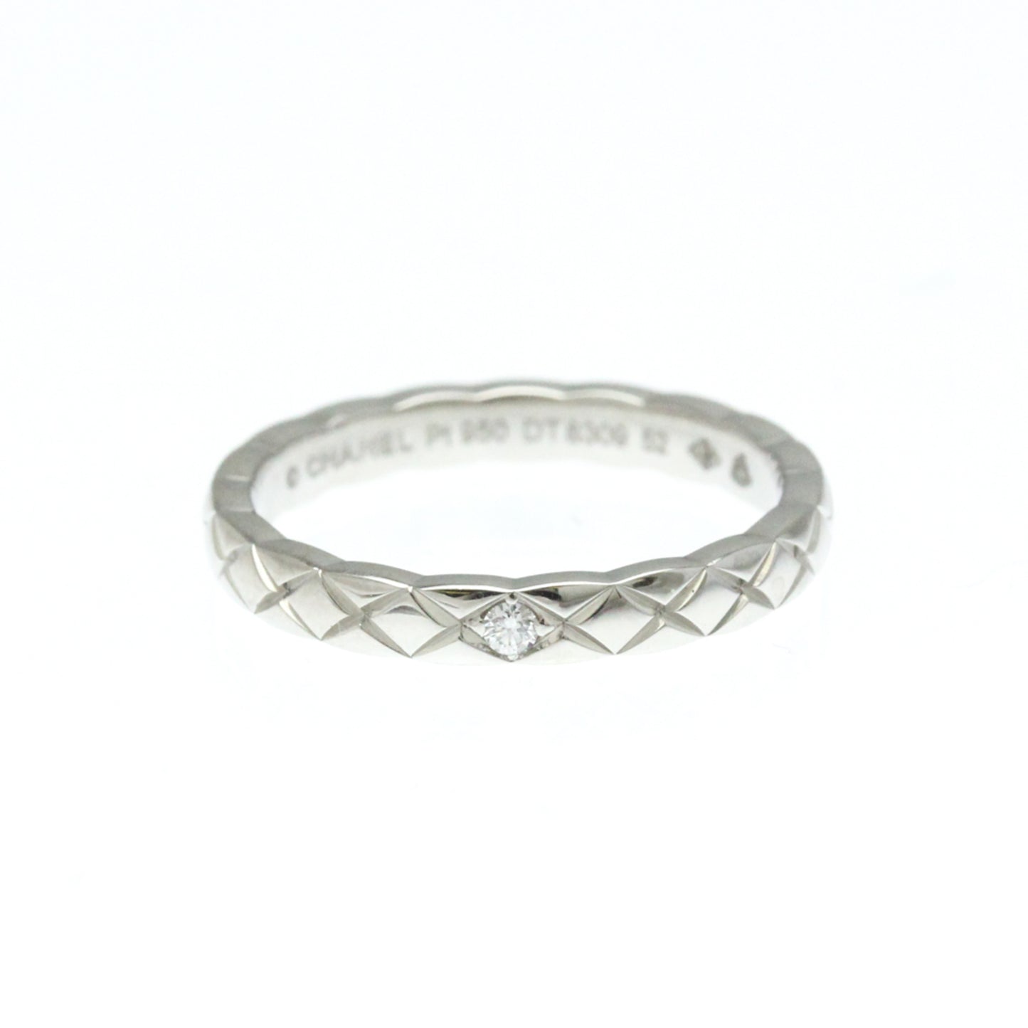 Chanel Coco Crush Ring Mini Model 1P Diamond Platinum Fashion Diamond Band Ring Silver