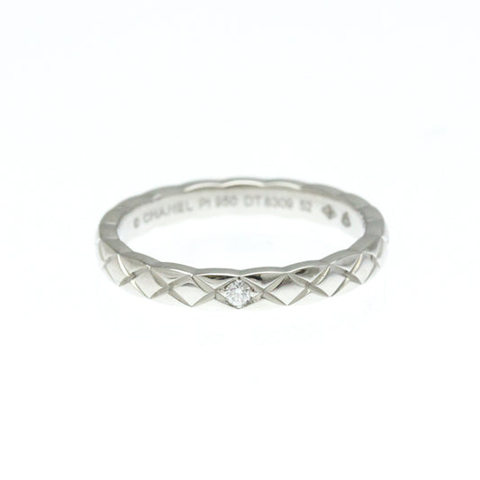 Chanel Coco Crush Ring Mini Model 1P Diamond Platinum Fashion Diamond Band Ring Silver