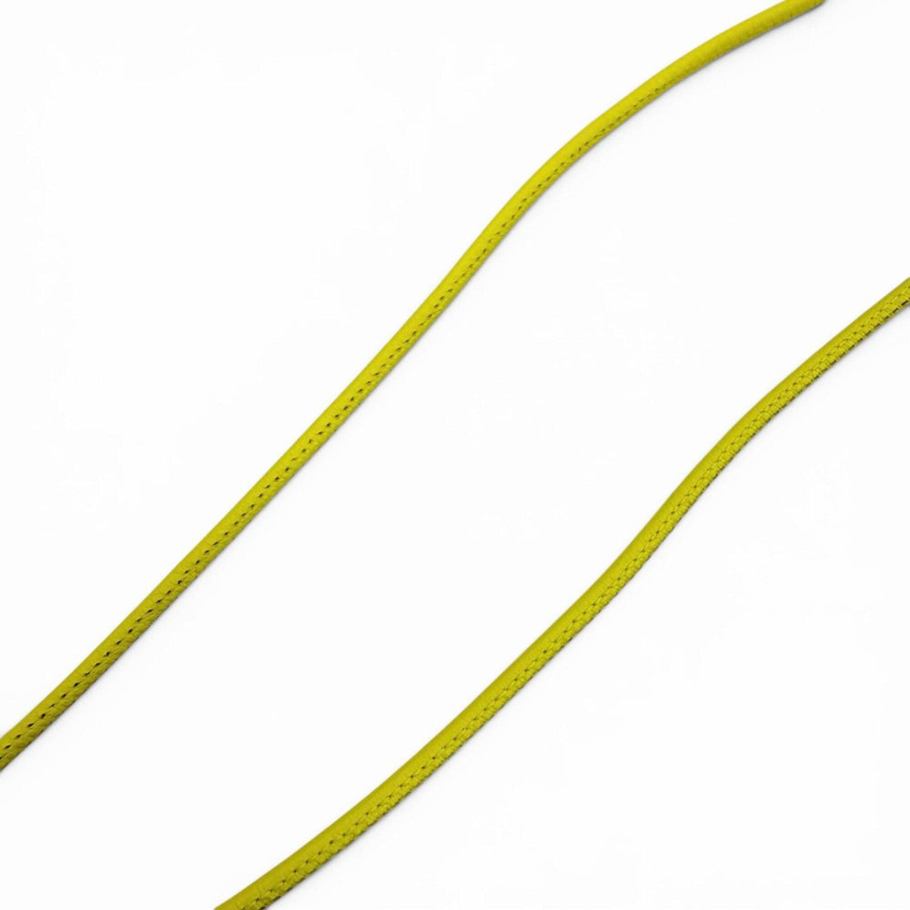 HERMES Loop Grand Necklace, Leather Trim Pendant, Yellow (Jaune), Women's, with Box and Dust Bag — Like New