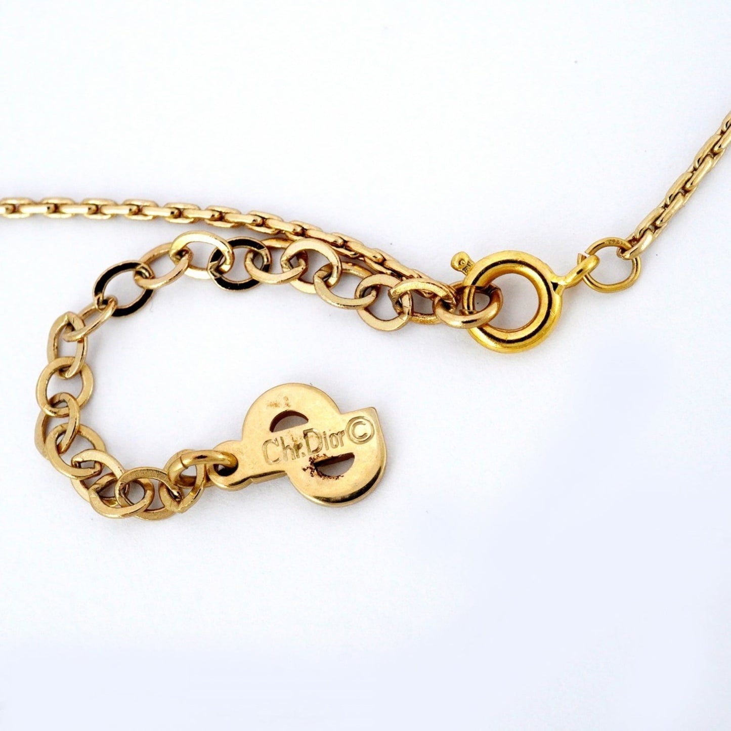 Christian Dior Shell Motif Necklace, GP Plated Gold, Cream, Women's