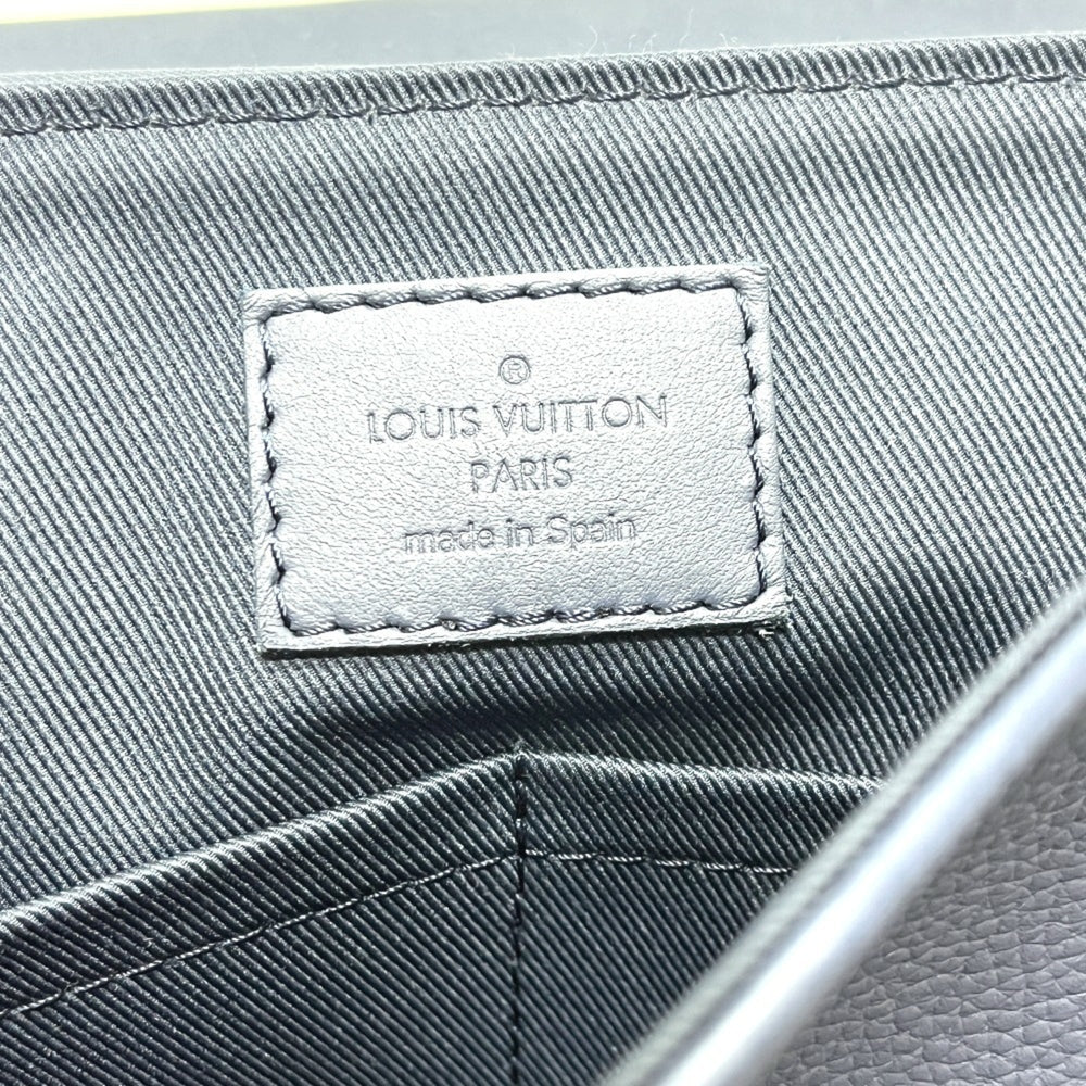 LOUIS VUITTON M23709 LV Aerogram Takeoff Messenger Bag, Handbag, Crossbody Shoulder Leather, Men's, Blue, Atlantic Like New — Like New