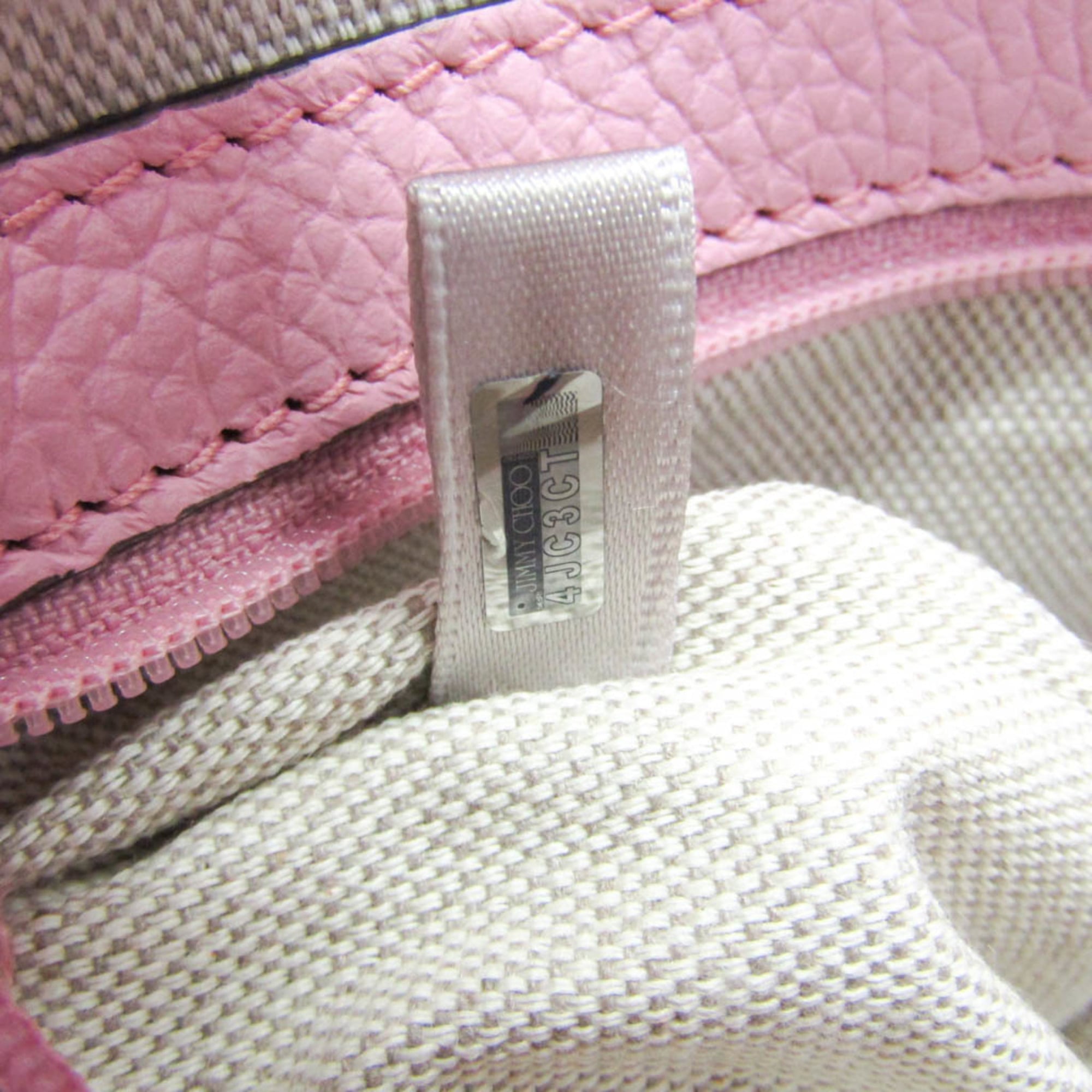 Jimmy Choo Sophia Small Men,Women Leather Studded Tote Bag Pink — Like New