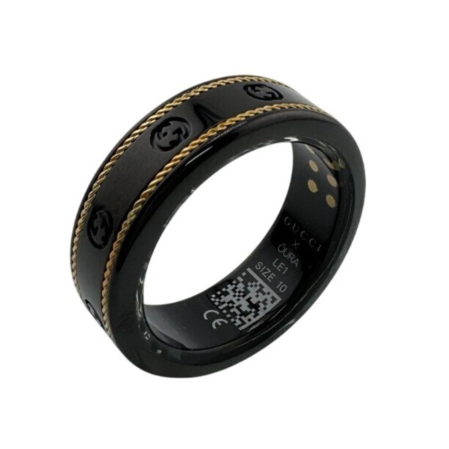 GUCCI Aura Ring, a Gucci x collaboration ring, smart ring with an Interlocking G design, black, unisex.