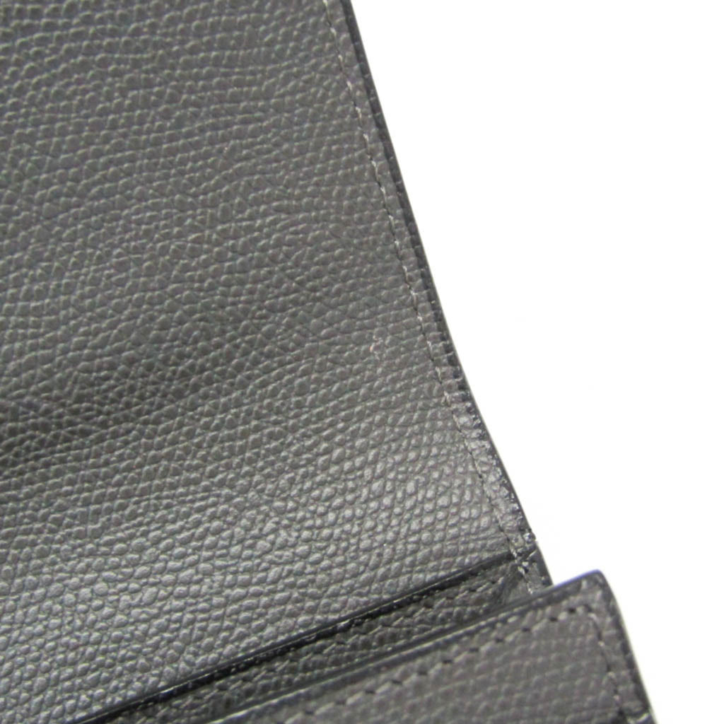Valextra Men,Women Leather Long Wallet (bi-fold) Gray