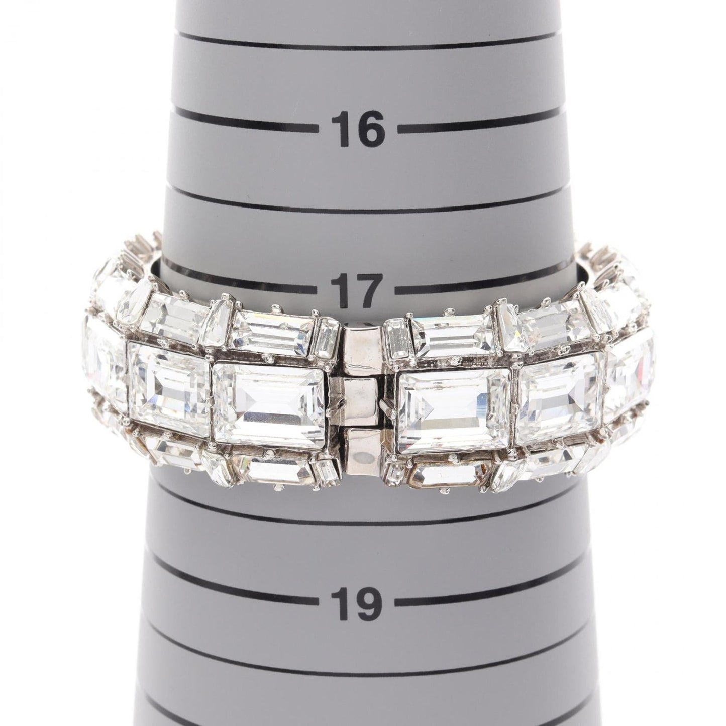 Gucci Crystal Bangle with Beads, Stainless Steel, Clear and Silver