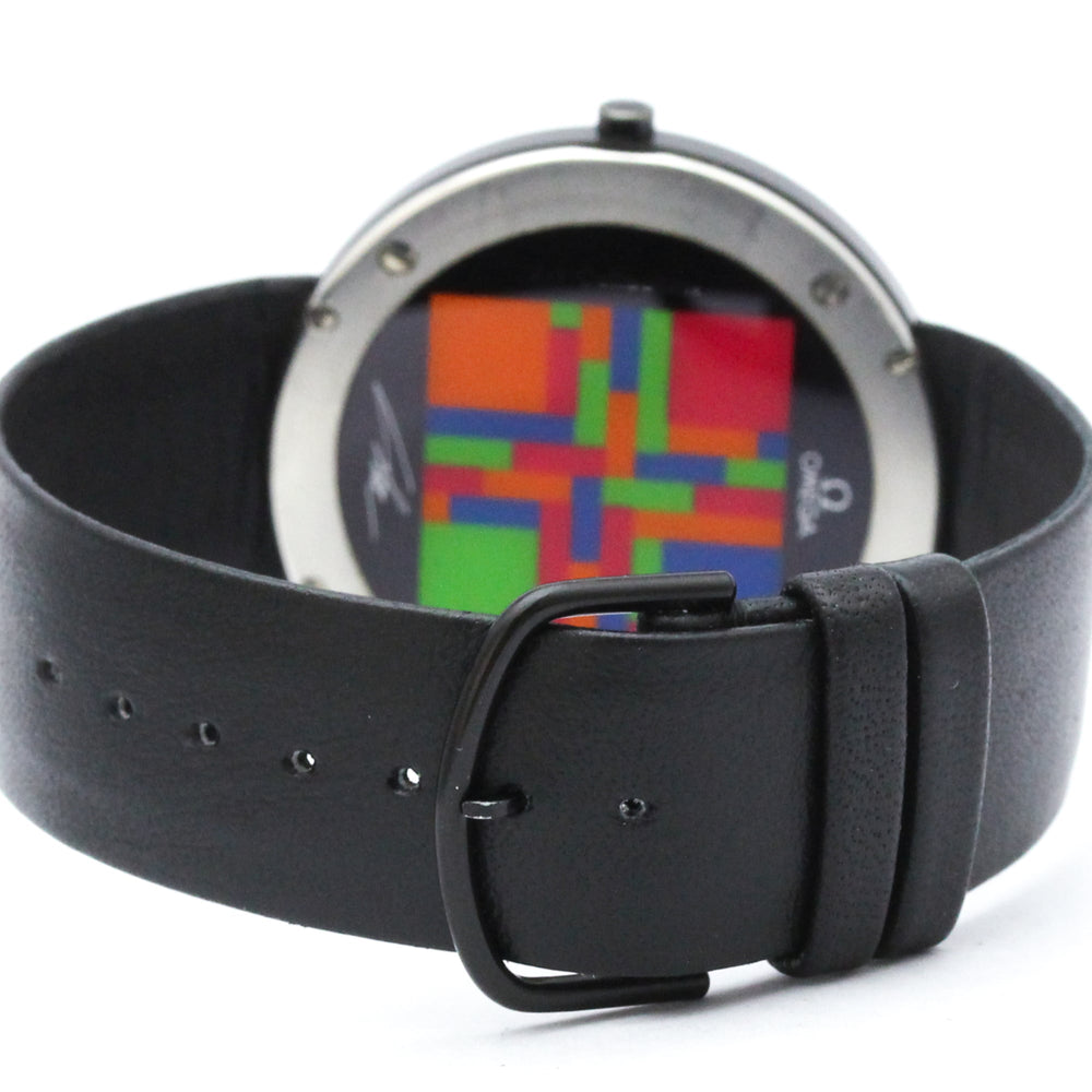 OMEGA Art Collection Ceramic Leather Quartz Mens Watch — Very Good