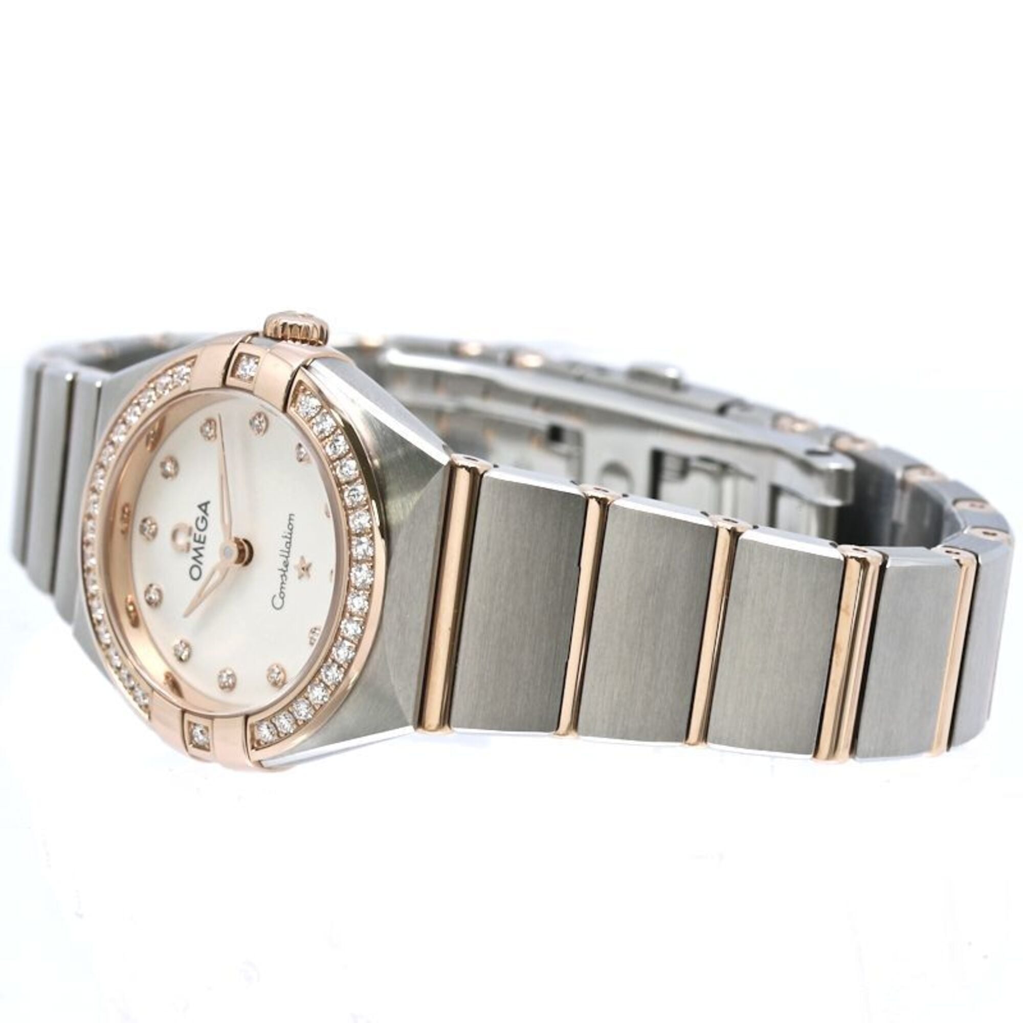 OMEGA Constellation Manhattan Diamond Bezel 131.25.25.60.52.001 Women's Watch SS x 18K Sedna Gold 40504 — Like New