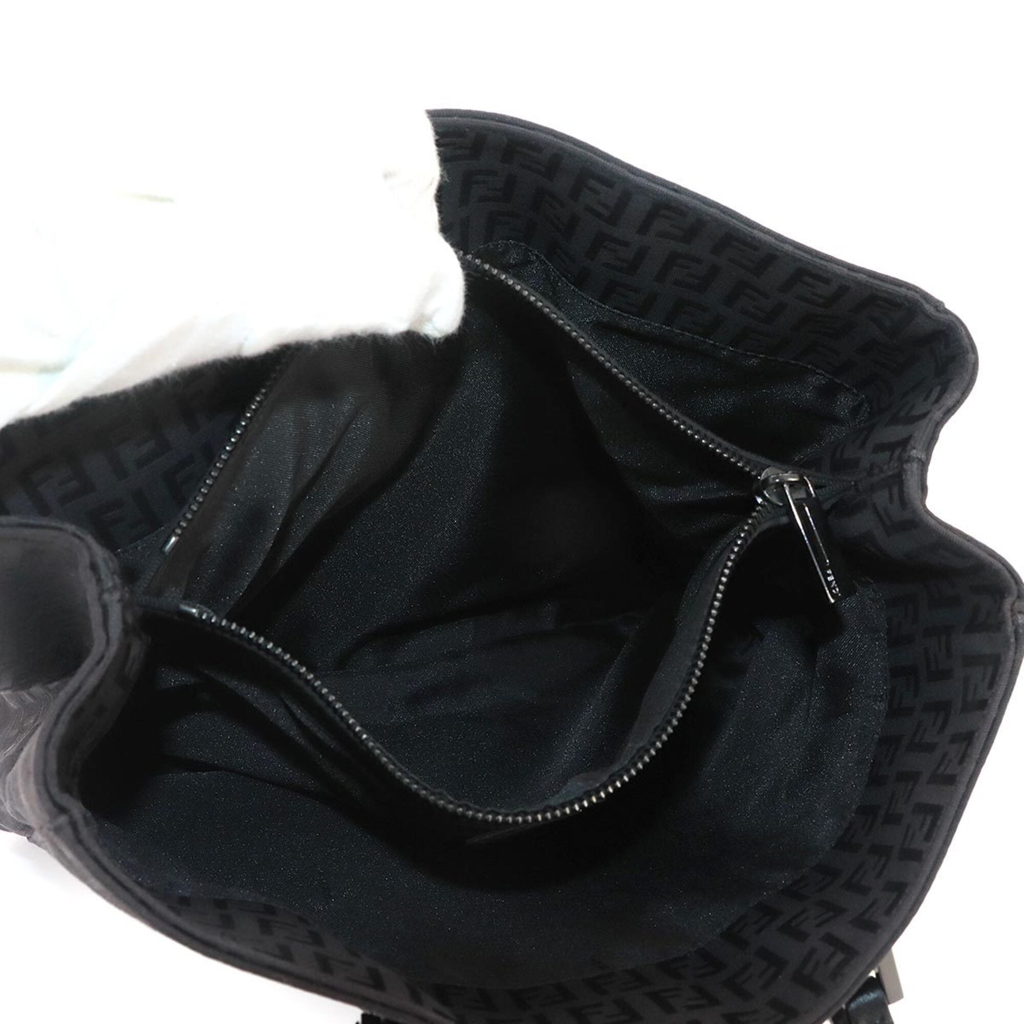 Fendi Zucchino Tote Handbag, Canvas and Leather, Black, 8BH133, Gunmetal Hardware — Like New