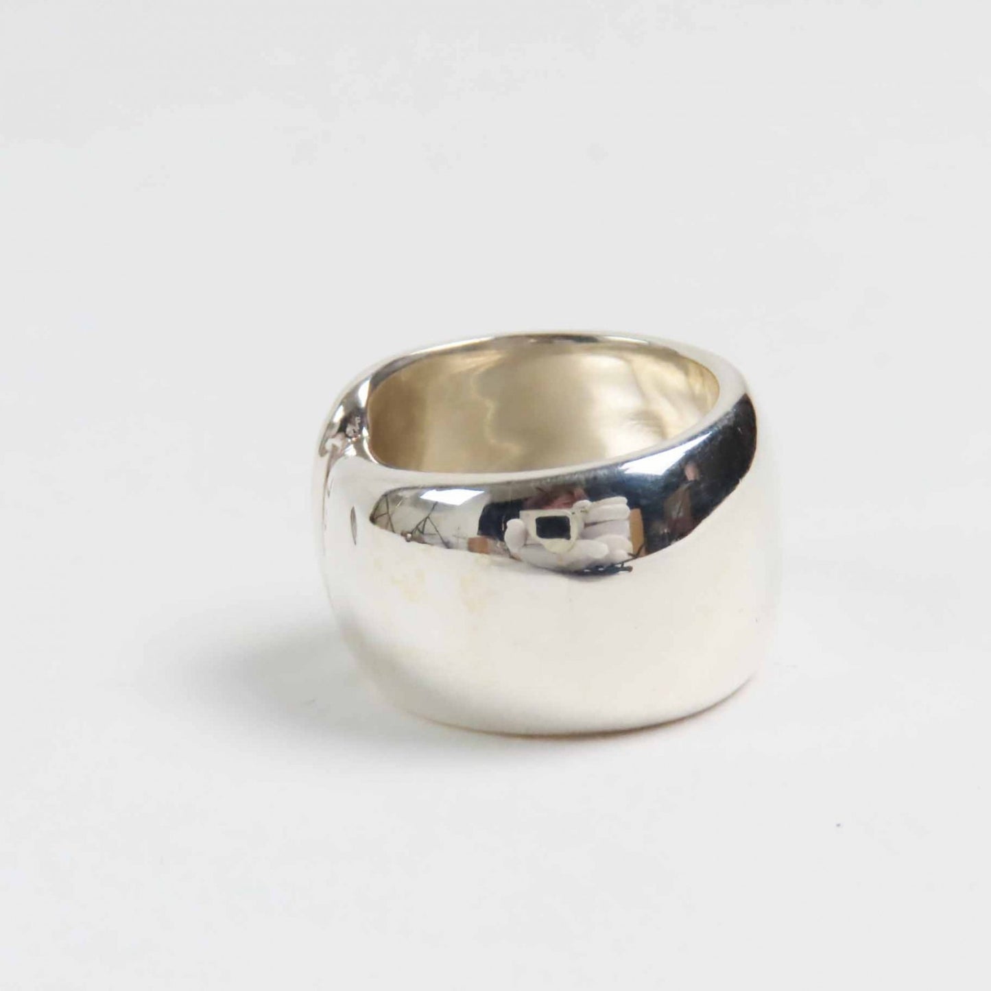 CHANEL Vintage Logo Ring, SV925 Silver, 18g, Women's