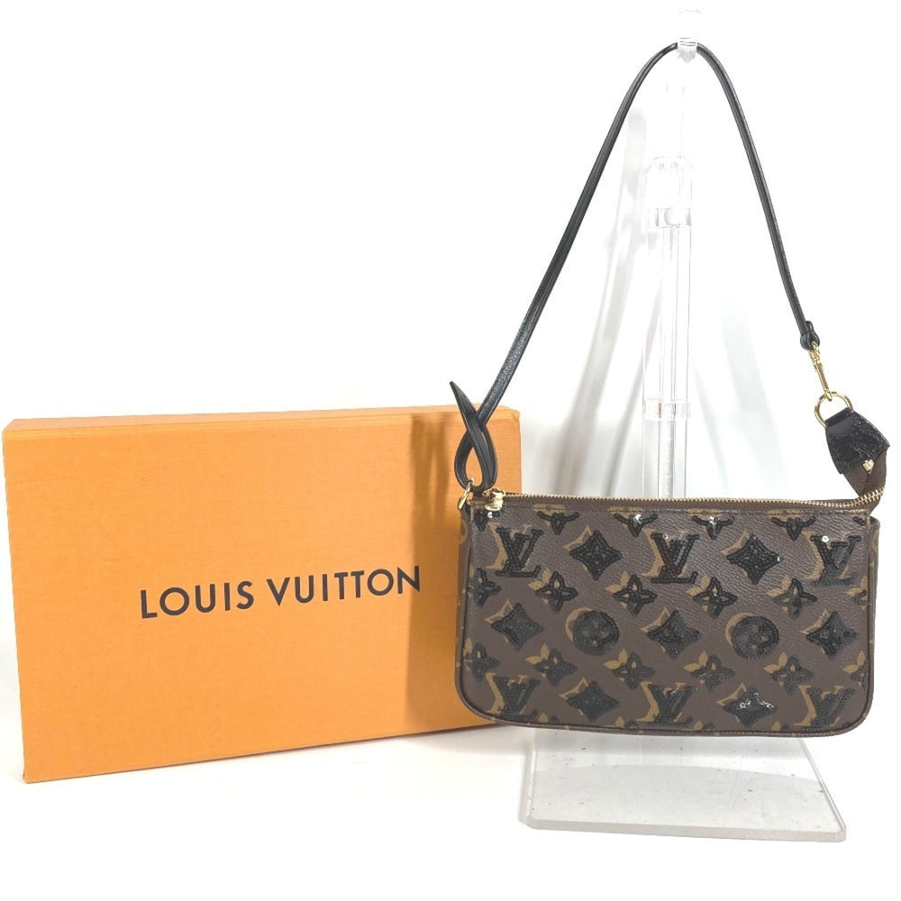 LOUIS VUITTON M26473 Monogram Sequin Pochette Accessoires Bag Accessory Pouch Shoulder Canvas Women's Brown Like New — Like New
