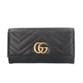 Pre-owned Gucci Continental Wallet GG Marmont Leather Long 443436 Women's