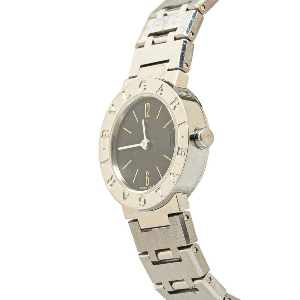BVLGARI Watch BB23SS Quartz Black Dial Stainless Steel Women's — Good