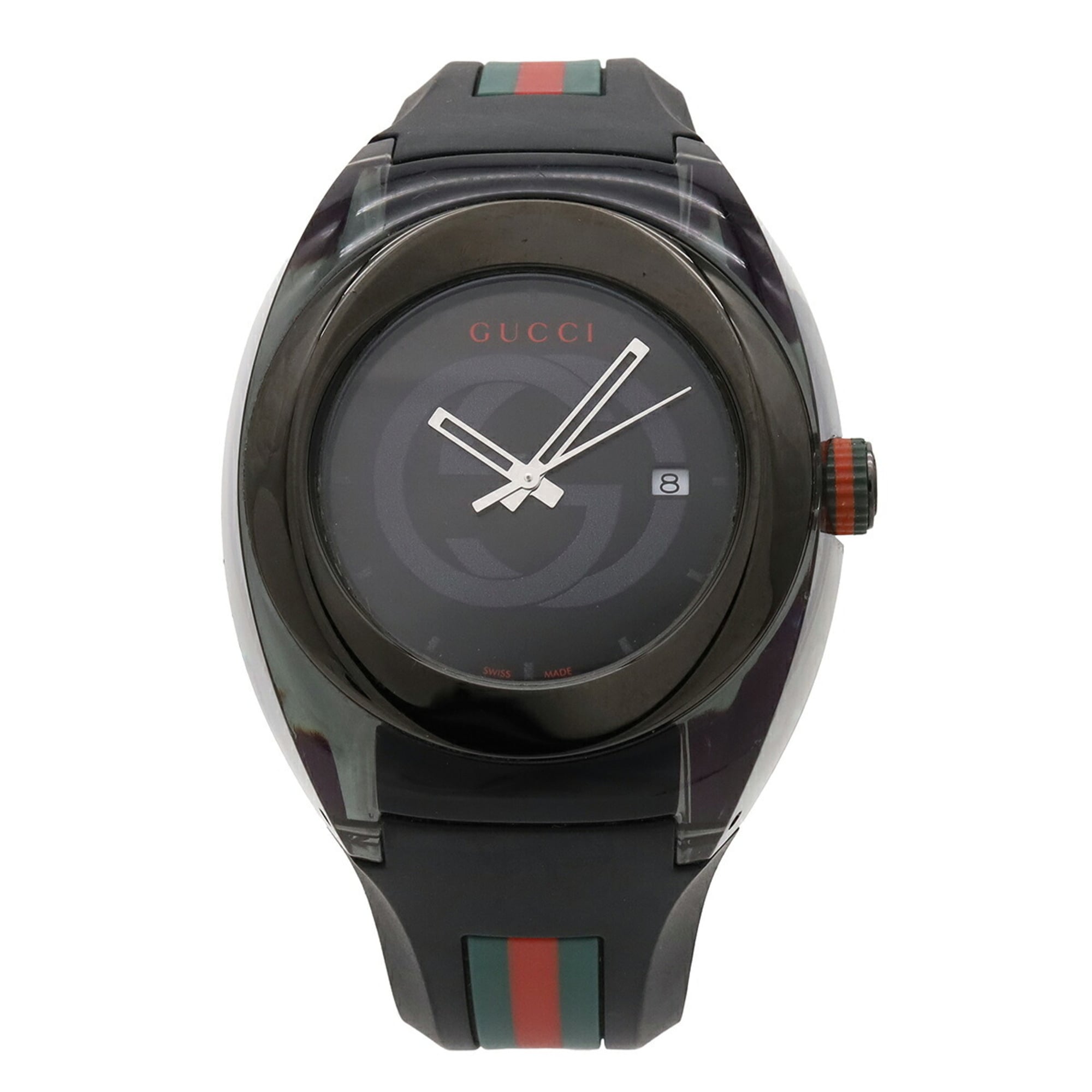 GUCCI Sync Interlocking G Sherry Grey Dial Stainless Steel Rubber Men's Quartz Watch 137.1 YA137107A — Good