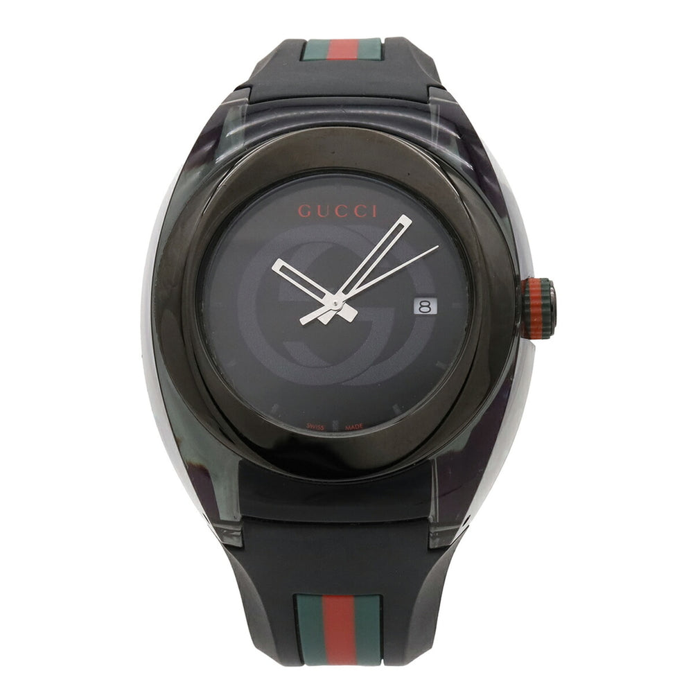 GUCCI Sync Interlocking G Sherry Grey Dial Stainless Steel Rubber Men's Quartz Watch 137.1 YA137107A — Good