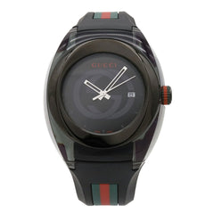 GUCCI Sync Interlocking G Sherry Grey Dial Stainless Steel Rubber Men's Quartz Watch 137.1 YA137107A — Good