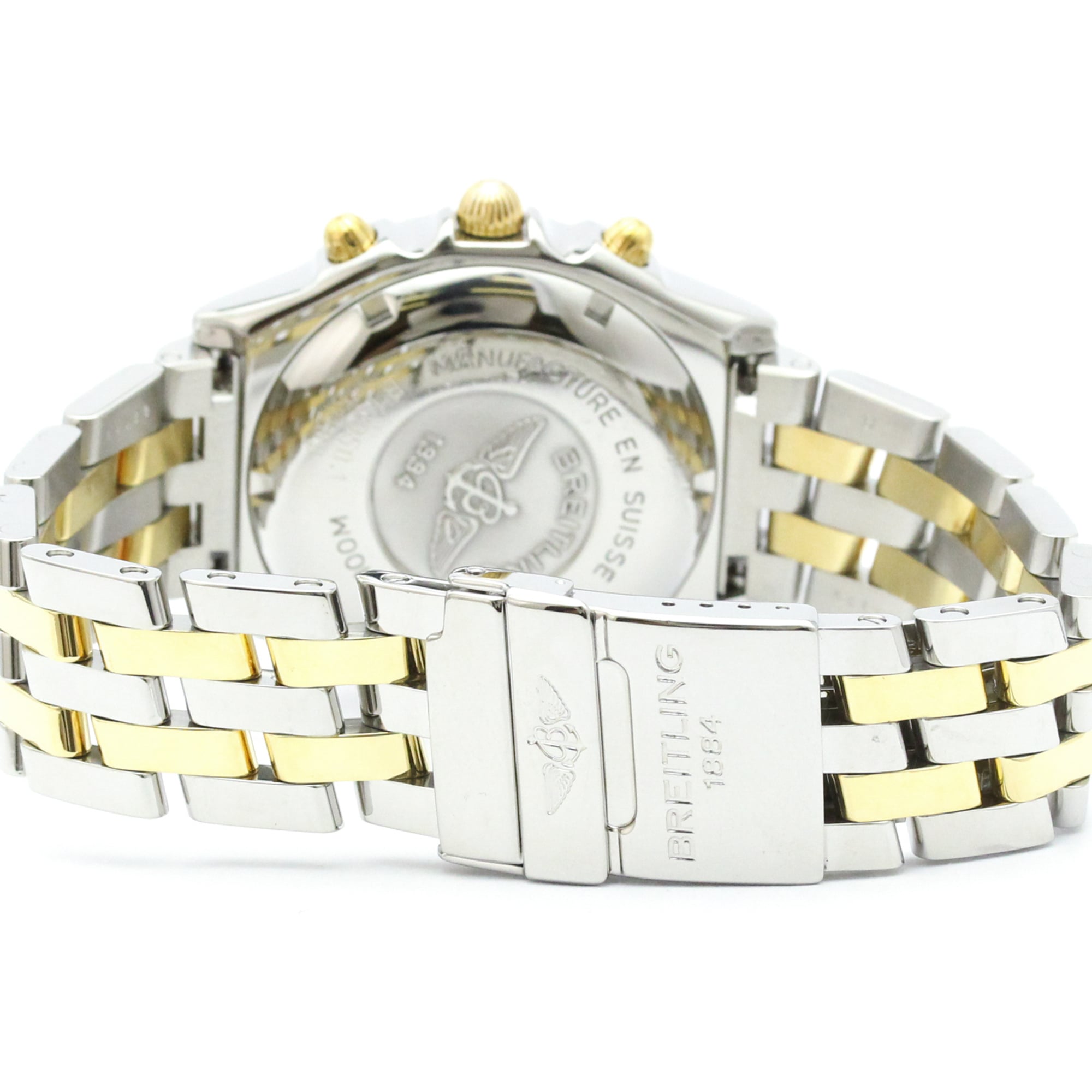 BREITLING Chronomat 18K Gold Steel Automatic Watch B13050.1 Polished — Very Good