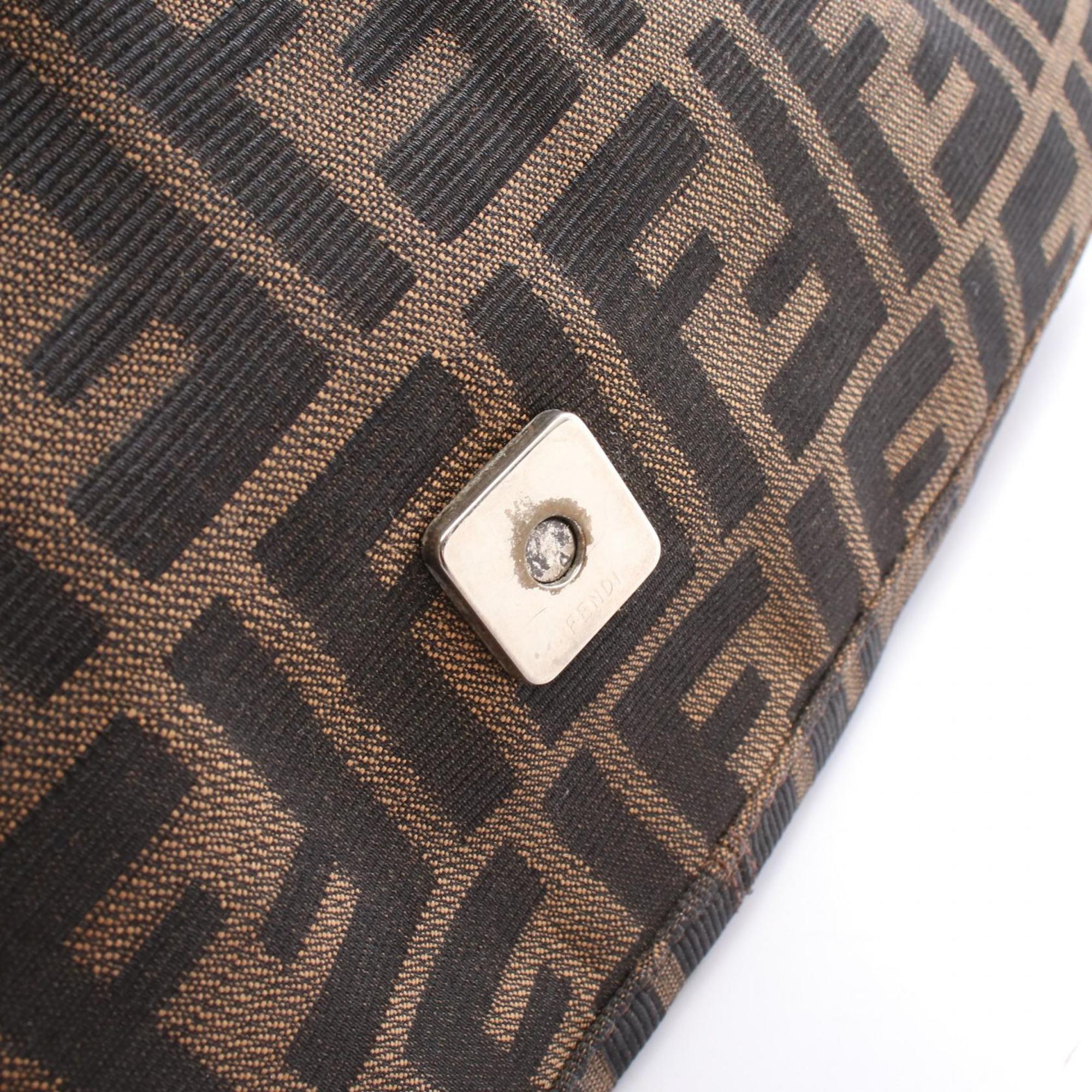 Fendi Mamma Bucket handbag, canvas and leather, women's, brown