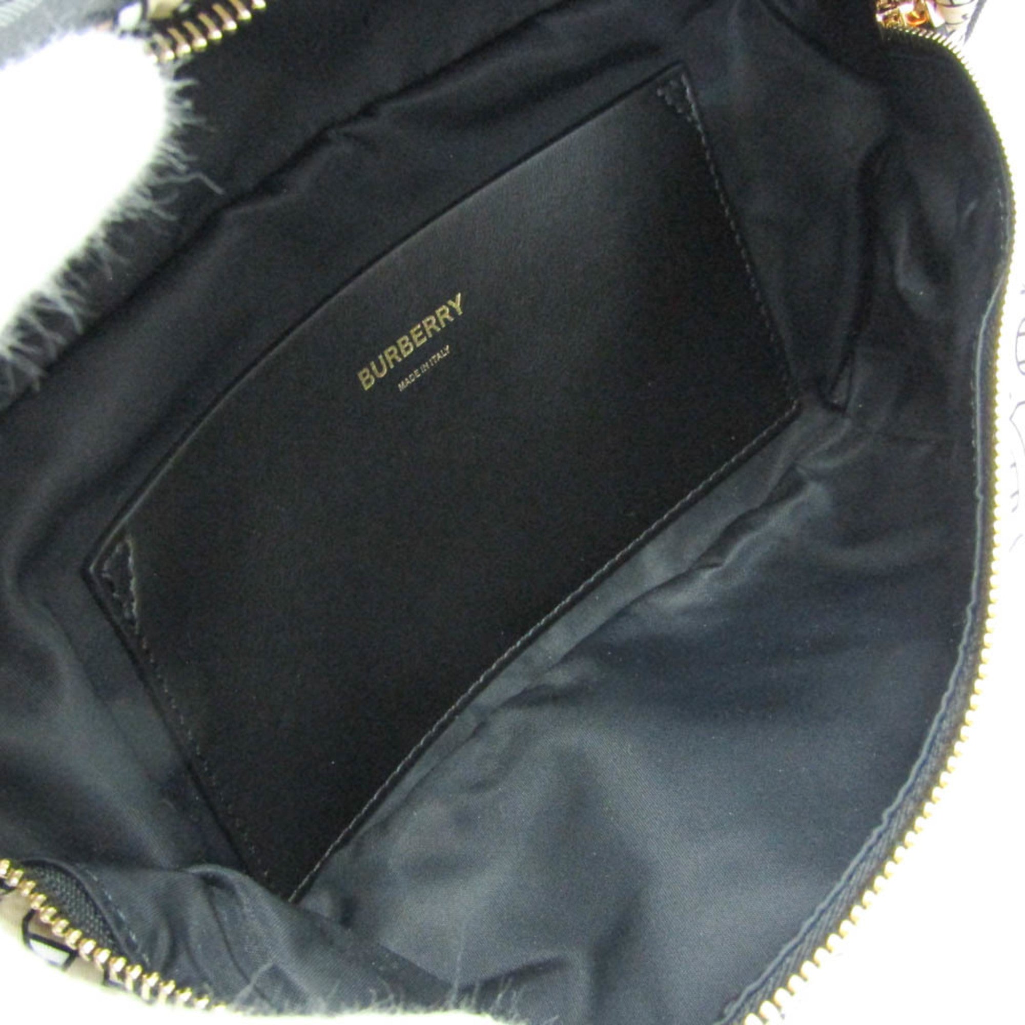 Burberry TB Monogram 8011616 Men,Women Nylon,Leather Fanny Pack,Sling Bag Beige,Black — Like New