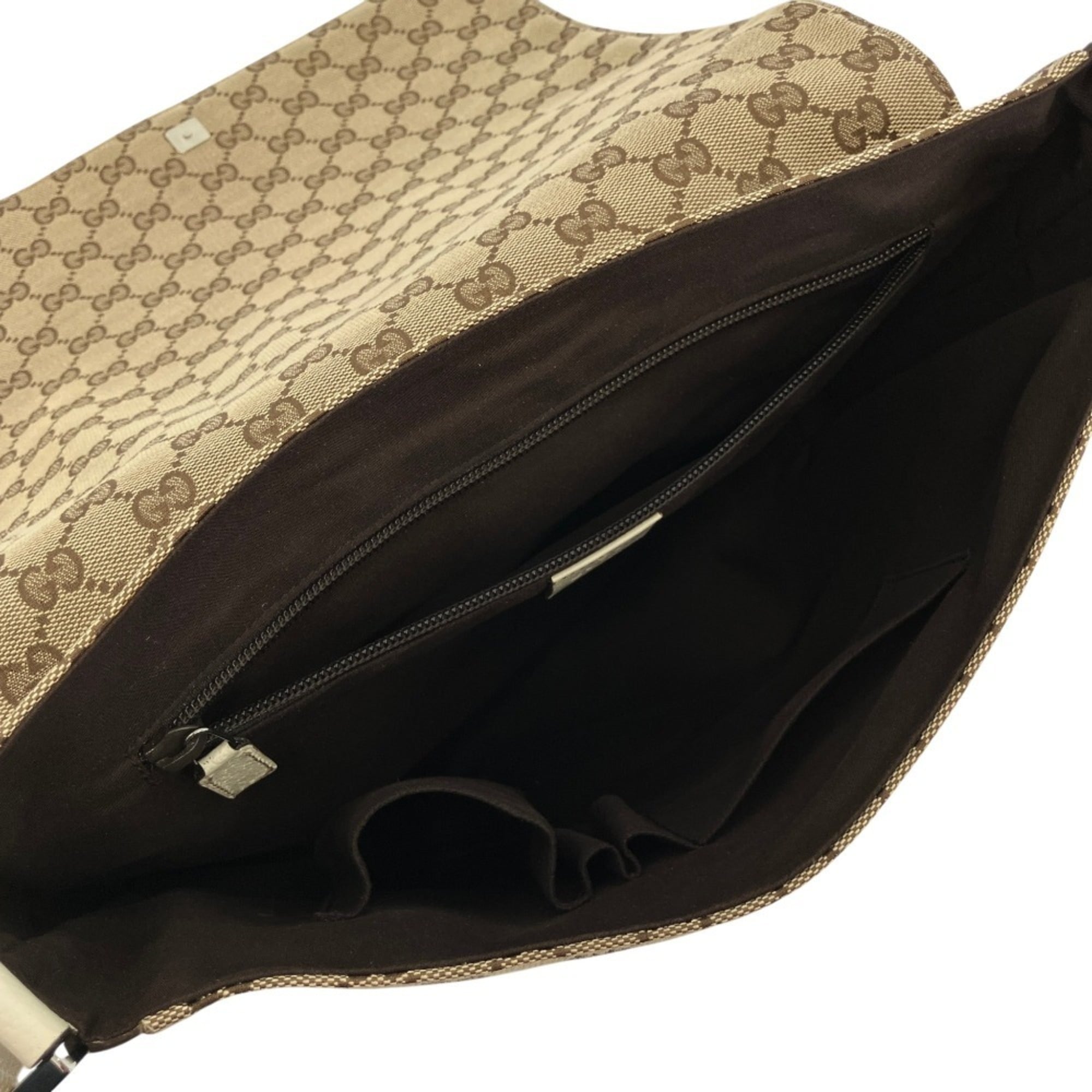 GUCCI GG Canvas Messenger Bag Shoulder 146236 Beige Men's Women's — Like New