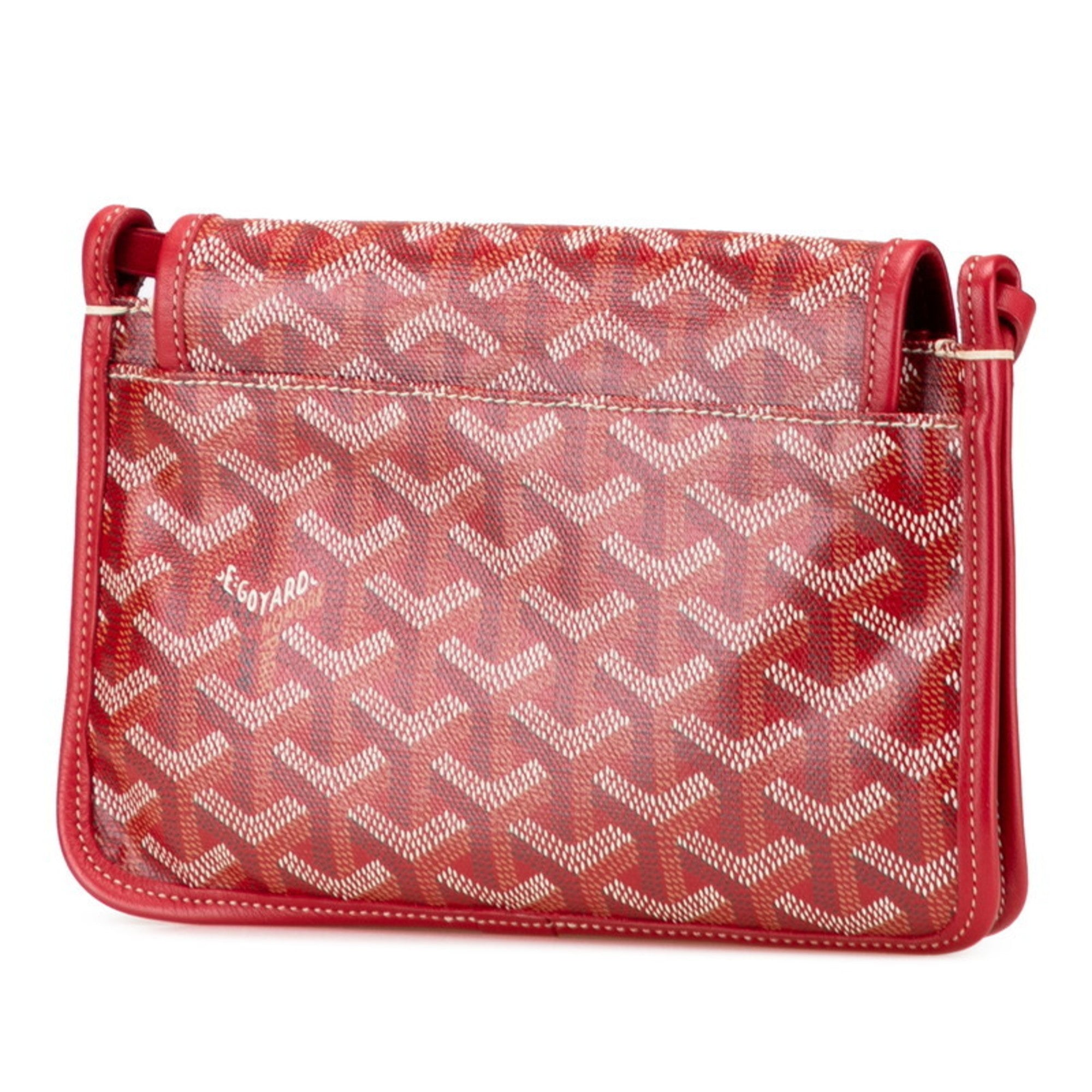 Goyard Plumet Pouch Wallet Red Leather Women's GOYARD