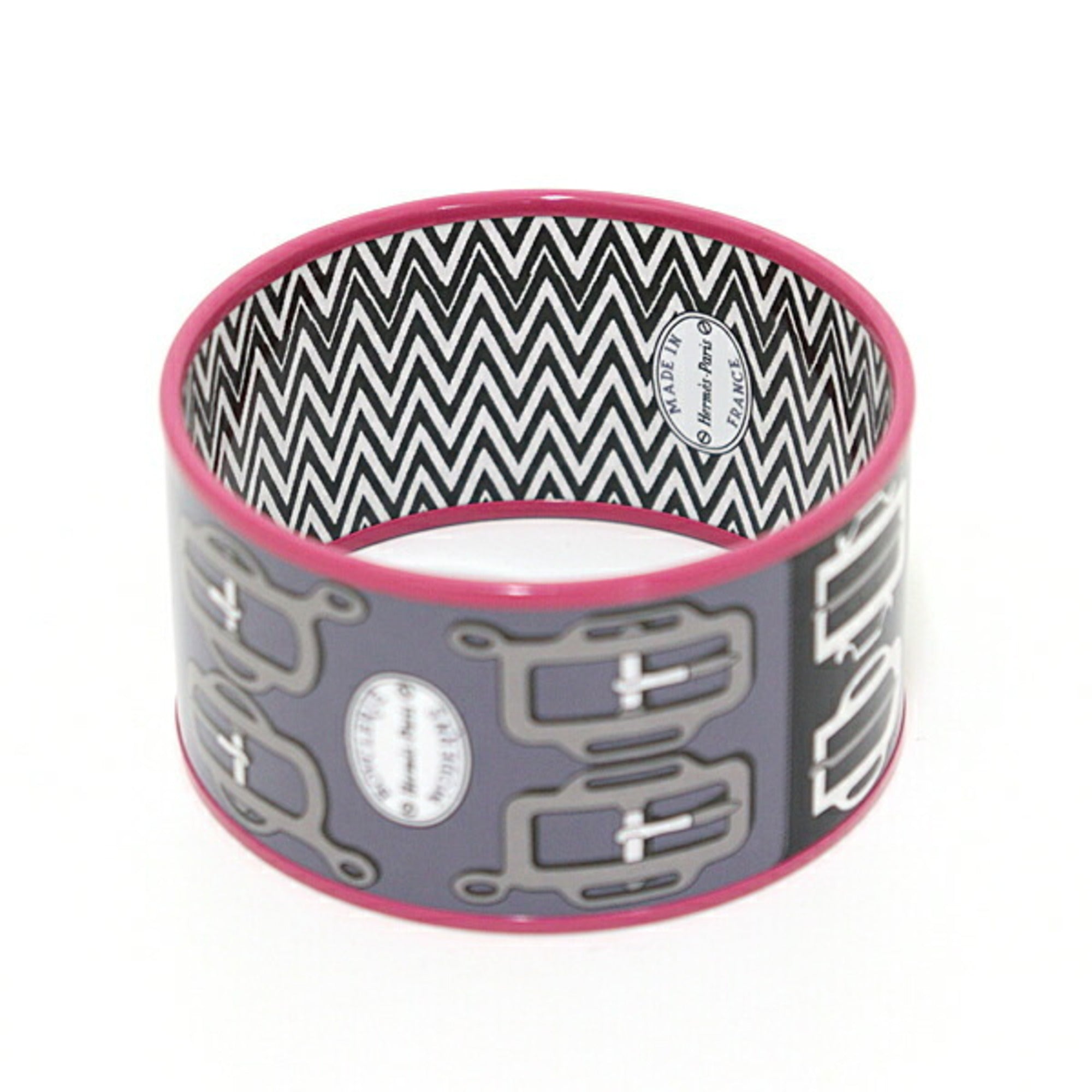 Hermes enamel BOUCLERIE MODERNE modern buckle bracelet extra large S F-04669 — Like New