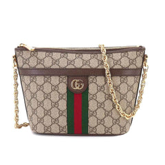 Gucci Ophidia Chain Shoulder Handbag, GG Supreme Canvas, Leather, Beige/Brown, 781397 Bag — New - Store Return