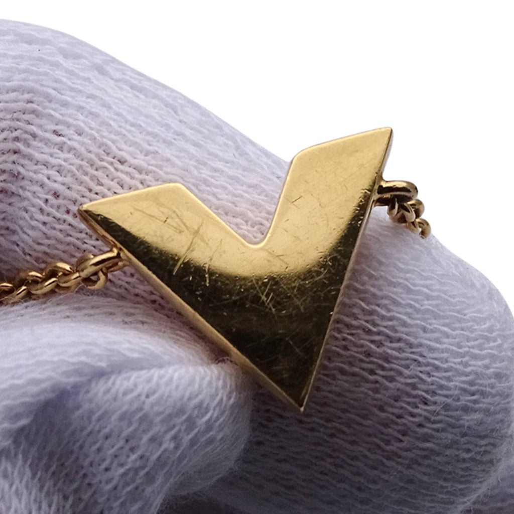 Louis Vuitton Essential V Bracelet, Women's, Gold, M61084, with Logo
