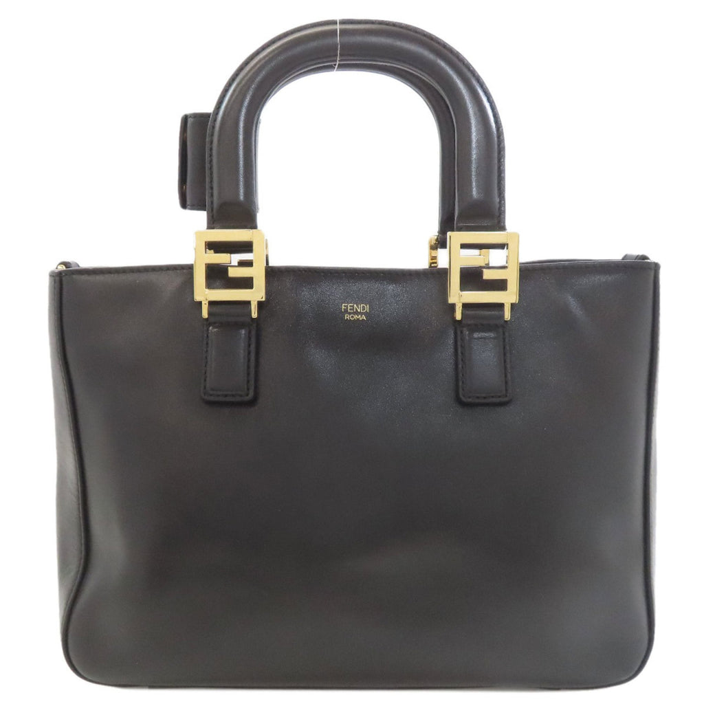 Fendi logo handbag leather women's FENDI