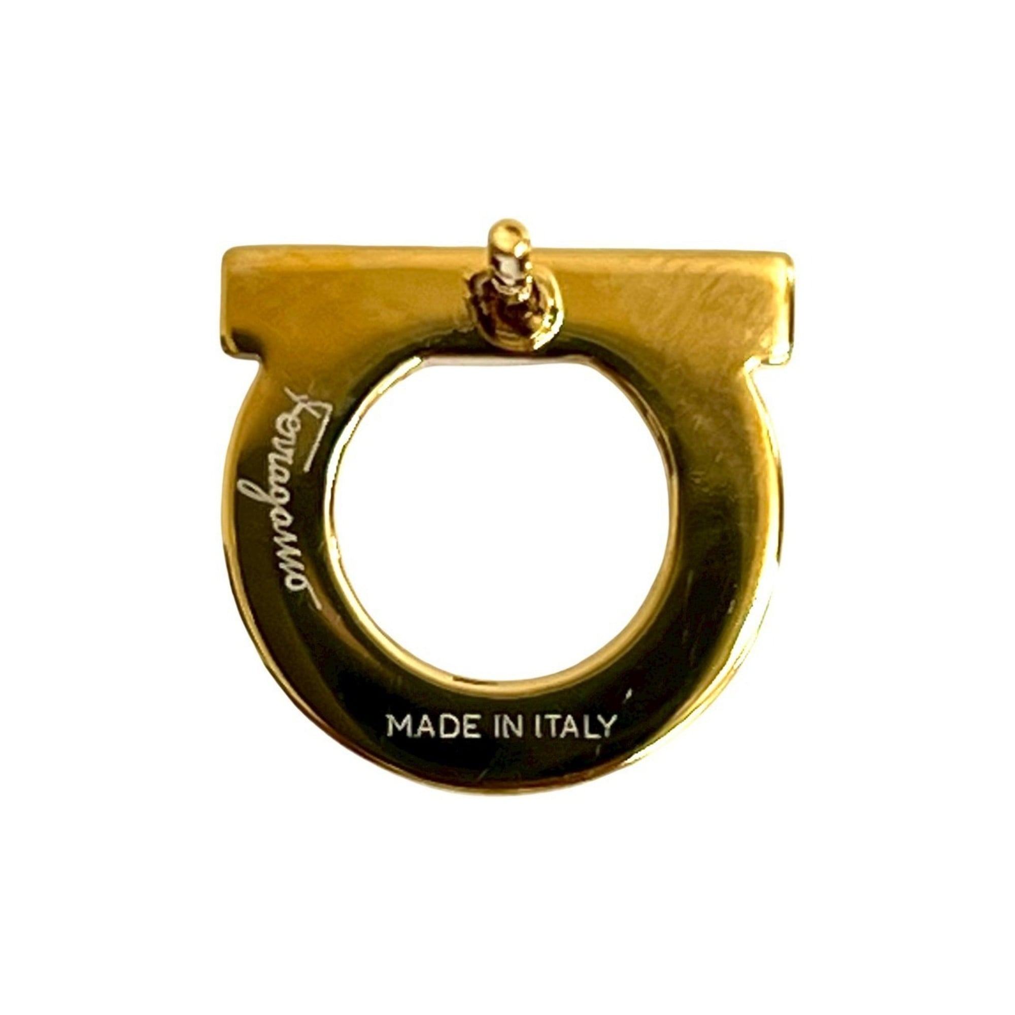 Salvatore Ferragamo Gancini pearl and crystal earrings in gold, 1059b