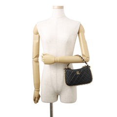 Chanel Chain Shoulder Bag Matelassé Coco Mark Lambskin AP3487 CHANEL Handbag Black Women's — Like New