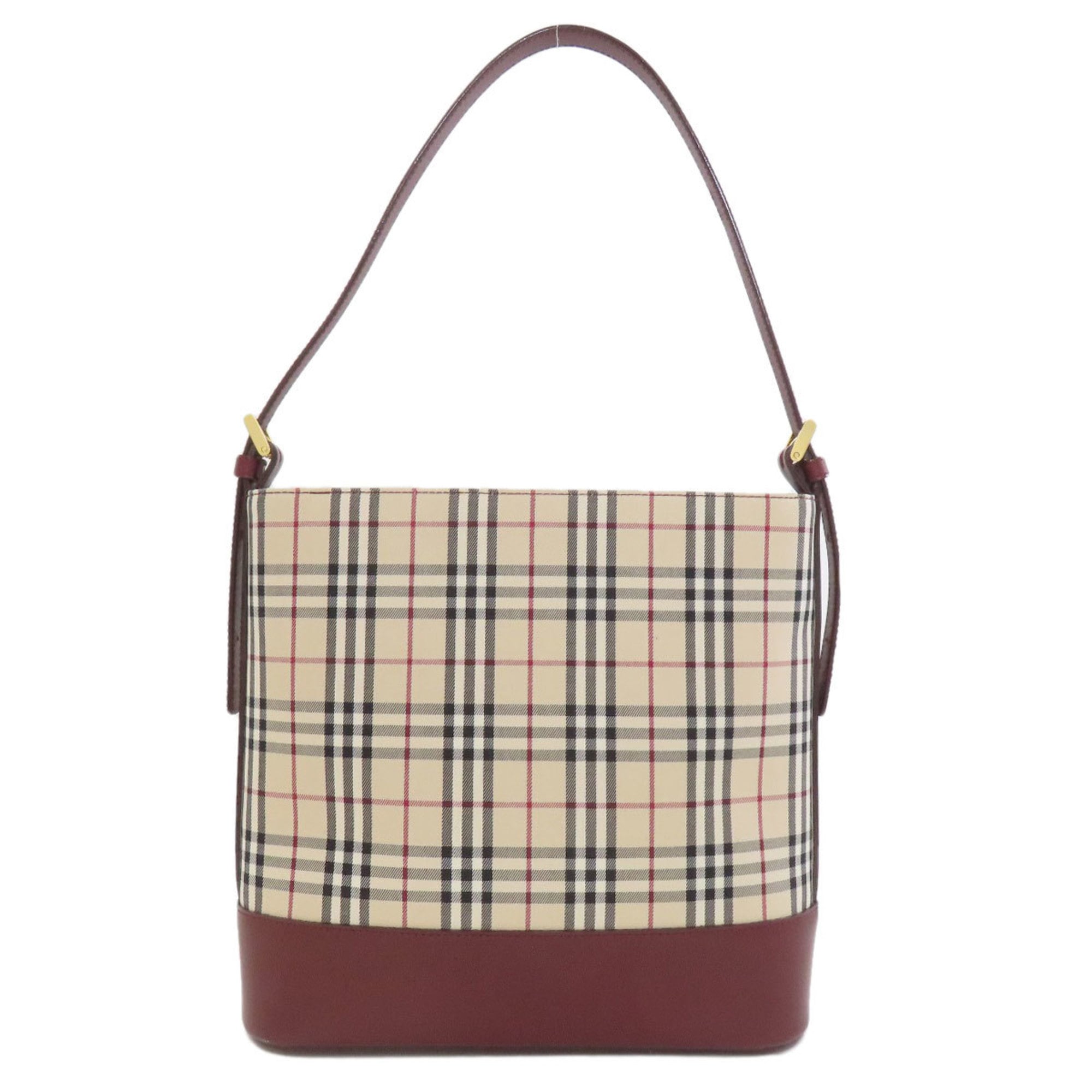 Burberry One-Shoulder Check Nova Canvas Shoulder Bag for Women