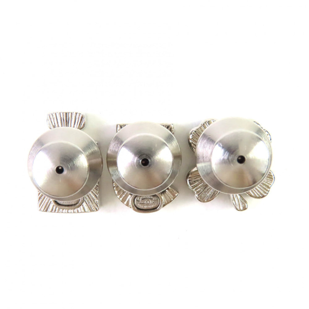 CHANEL A22P Coco Mark Icon Rhinestone No. 5 Clover Bottle Pins/Brooch Set of 3, Silver, with Box, Made in France, Women's — Like New