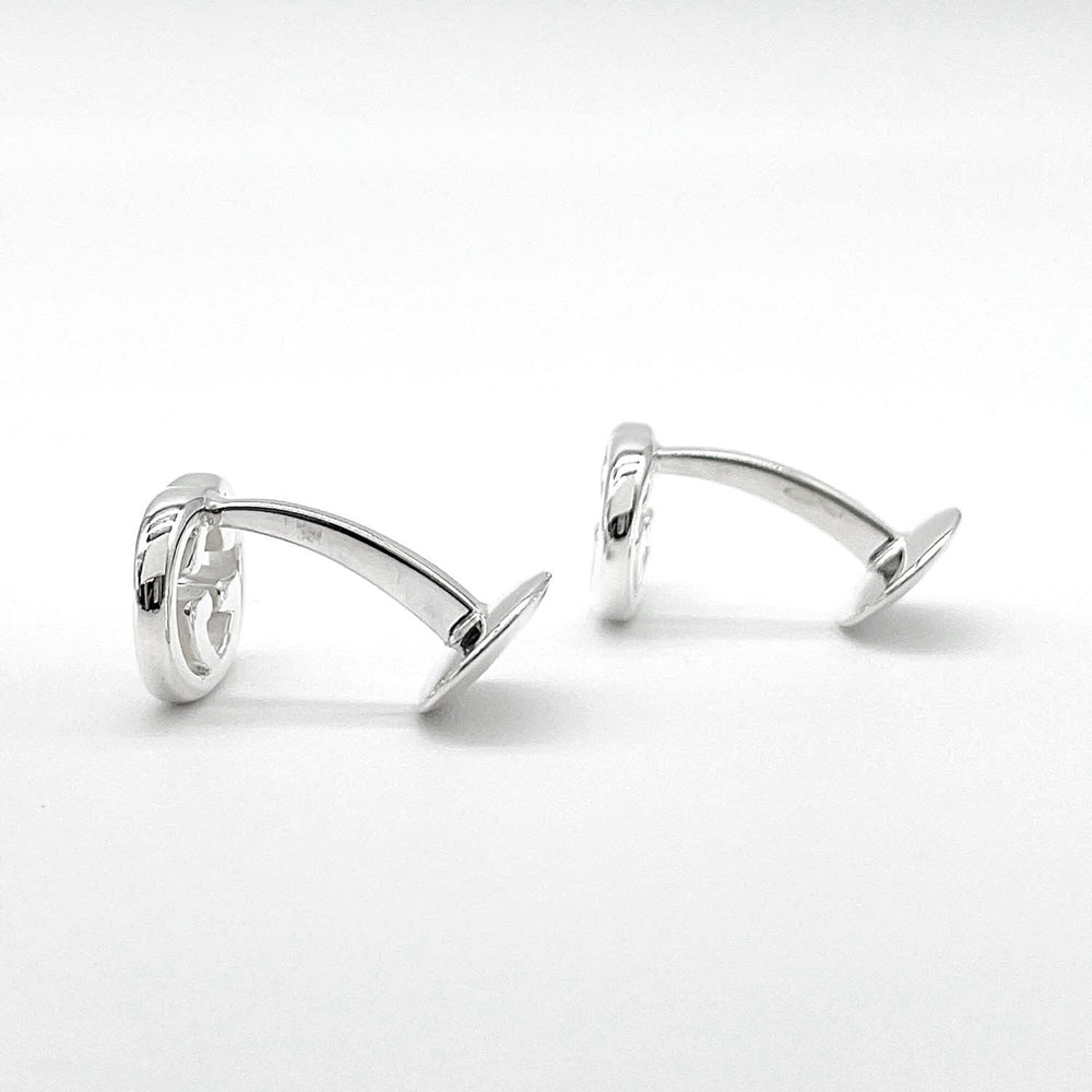 GUCCI Interlocking Cufflinks with Logo, SV925, Men's — Like New