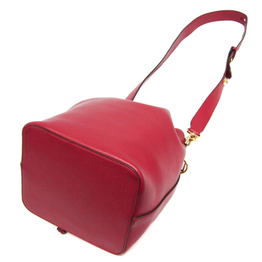 Fendi Mon Tresor 8BT298 Women's Leather Shoulder Bag Red Color