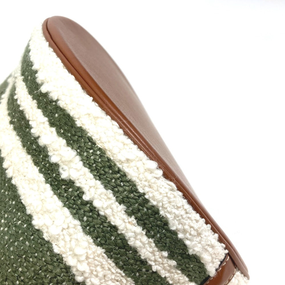 CELINE 195572ED3-15KZ border Bag 2WAY Bucket Bag Shoulder Bag Hand Bag khaki & tan — Like New