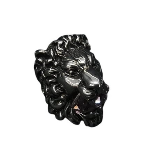 GUCCI Lion Head Ring - Silver and Pink Metal with Rhinestones for Women