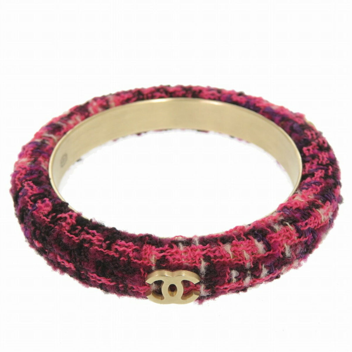 Chanel Coco Mark 09A Tweed Purple/Pink Bangle 0790CHANEL — Like New