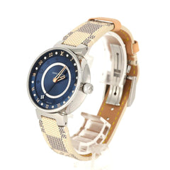 Louis Vuitton Tambour Dual Time 12P Circle D QA142 Stainless Steel Quartz Watch — Very Good