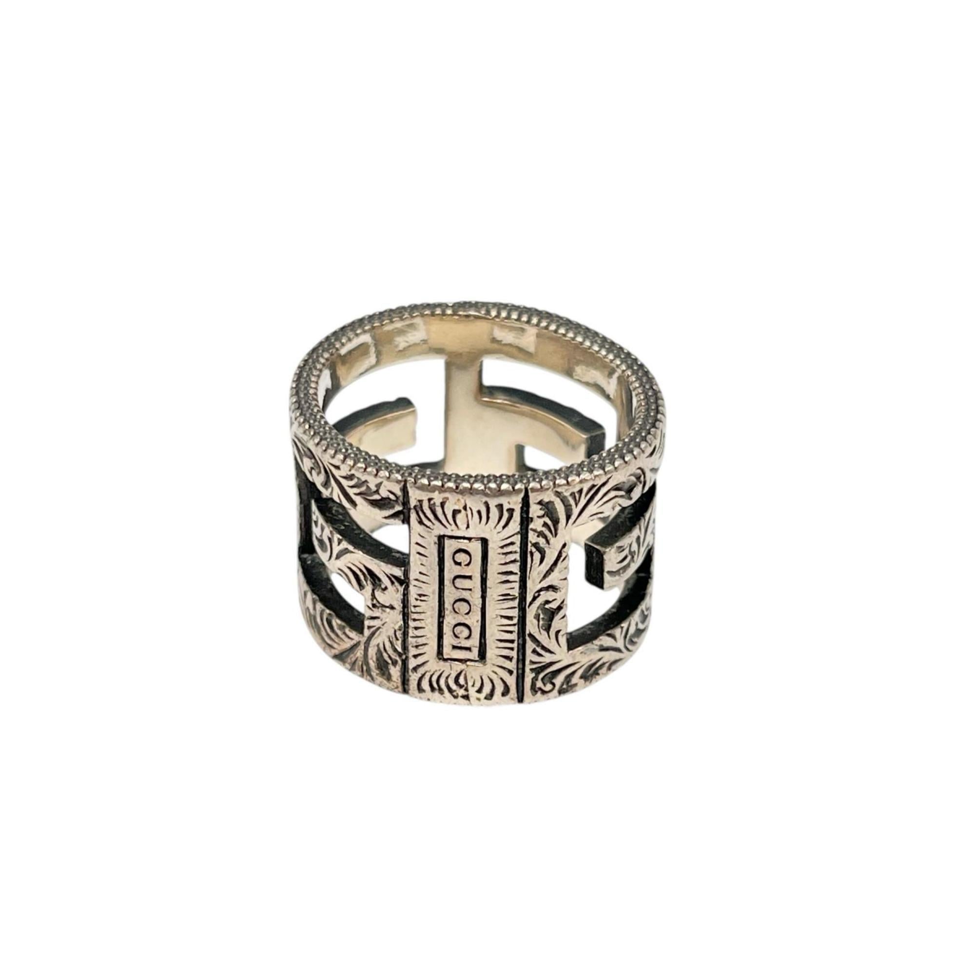 Gucci Square G Arabesque Ring in Sterling Silver for Men