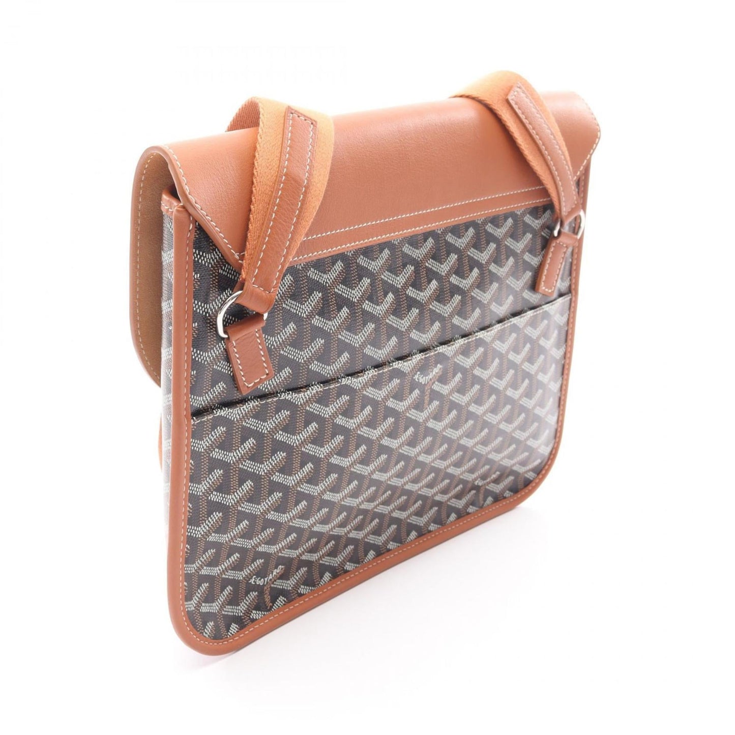 Goyard Crucier messenger bag, shoulder coated canvas and leather, women's, available in black, brown, multicolor.