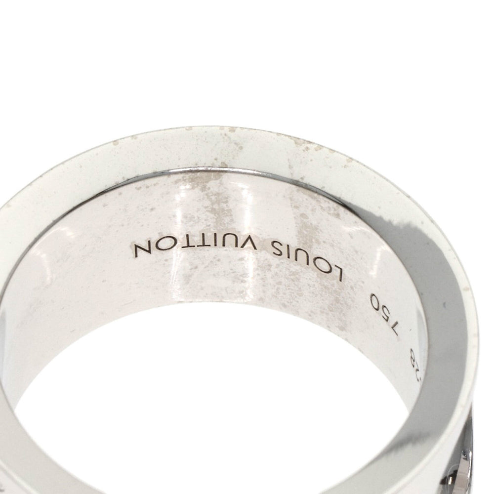 Louis Vuitton Grand Bague Empreinte Diamond Ring #53, 18K White Gold, Women's — Like New