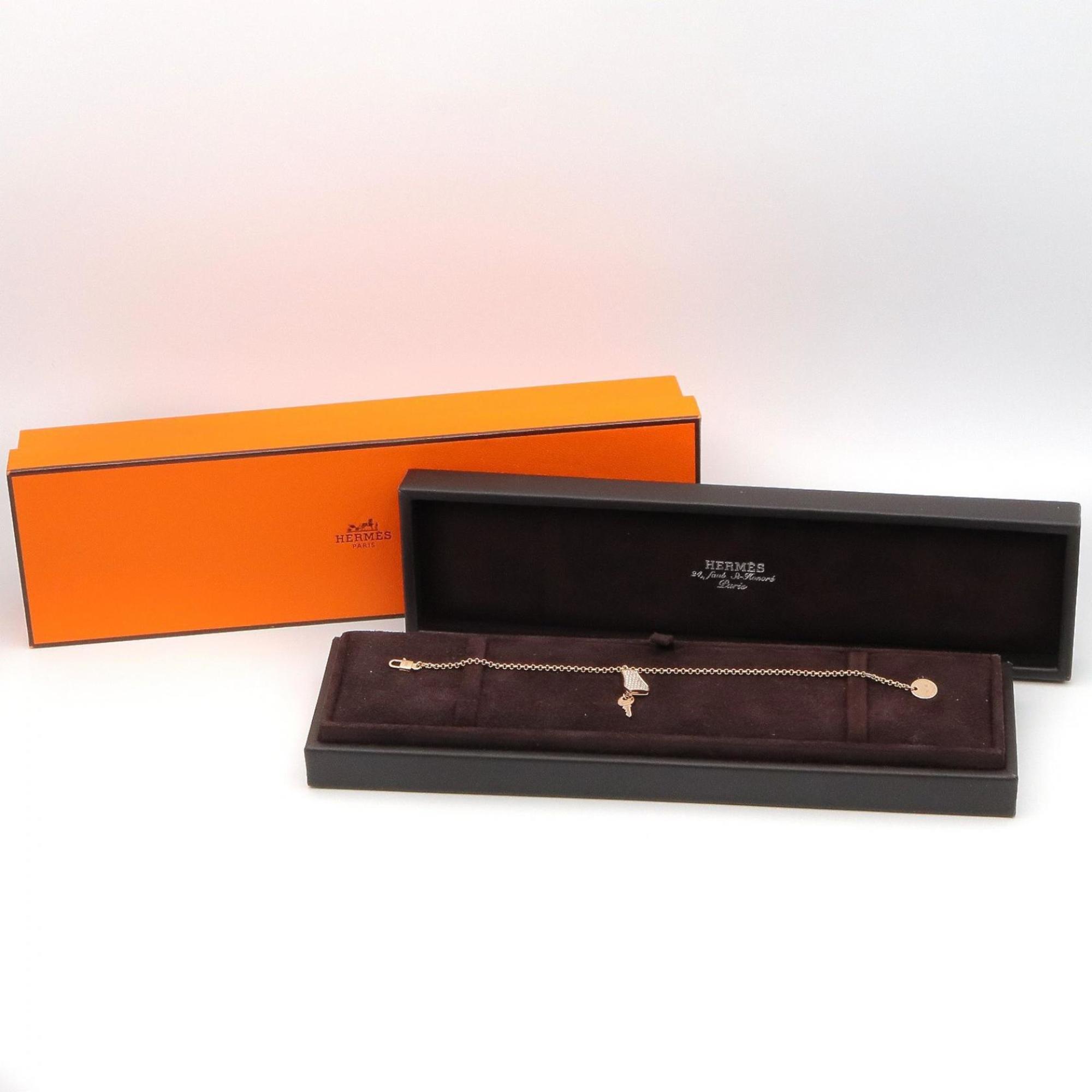 Hermes Kelly Clochette Small Bracelet PM Accessory 18KPG (Pink Gold) Diamond Women's Clear Gold Tone H220463B 00SH — Like New