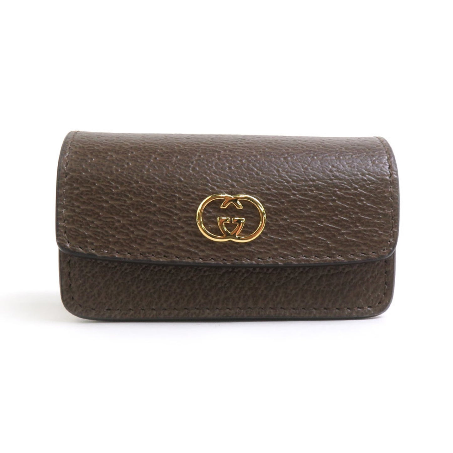 GUCCI Bag Charm Etiquette Holder Leather Brown Men's Women's 692956 h31307g